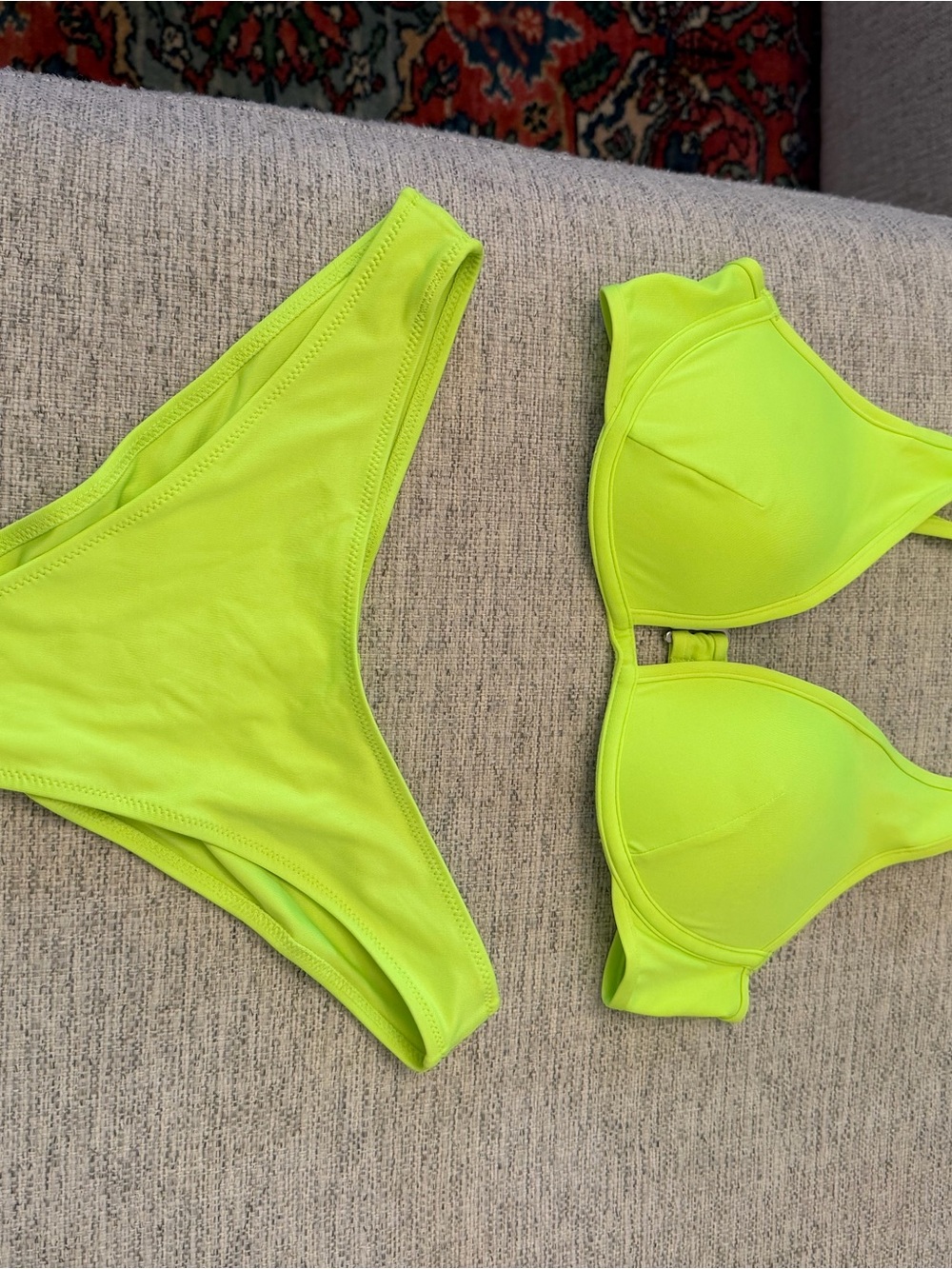 H&M Neon Lime Underwire Push-Up Bikini Set